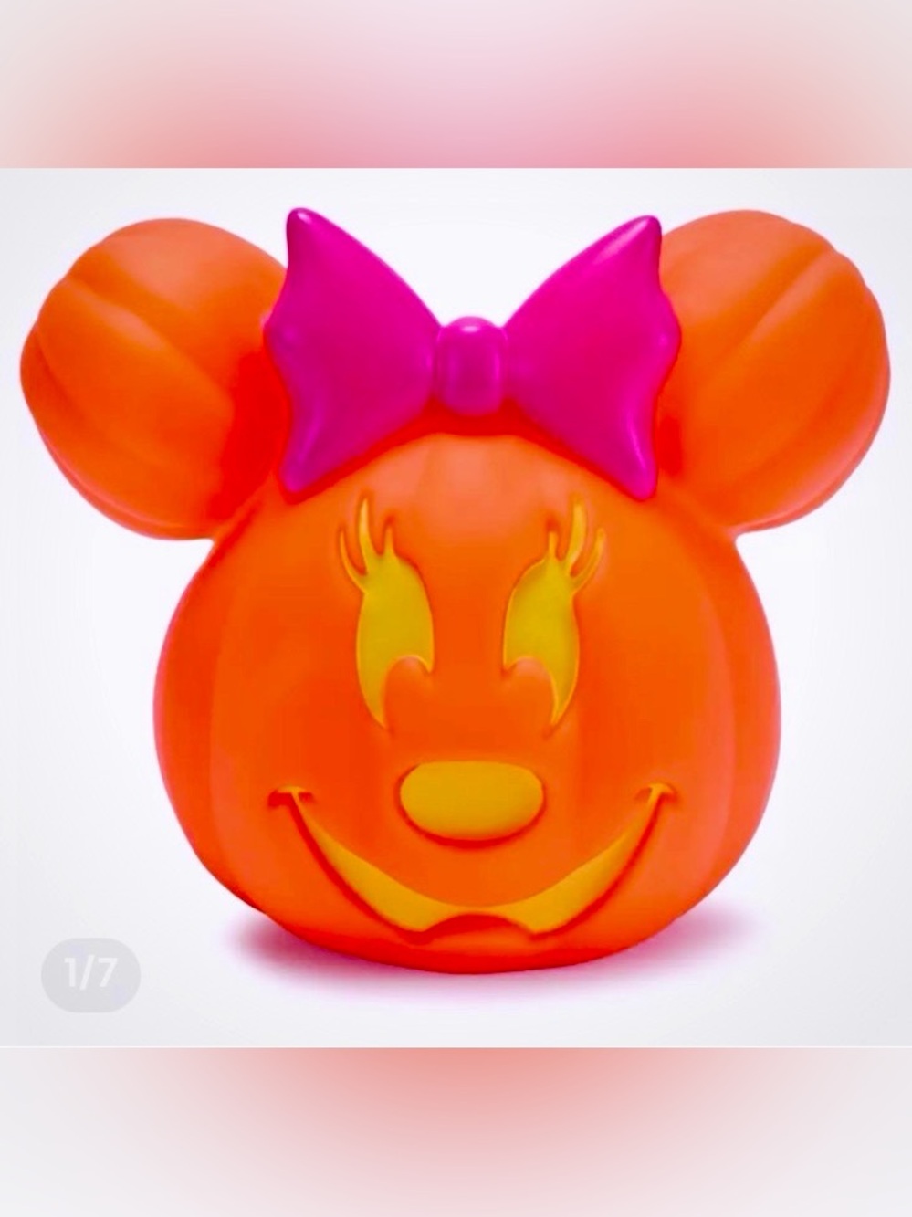 Disney Minnie Mouse Halloween Pumpkin Table Light with Purple Bow - 🎃